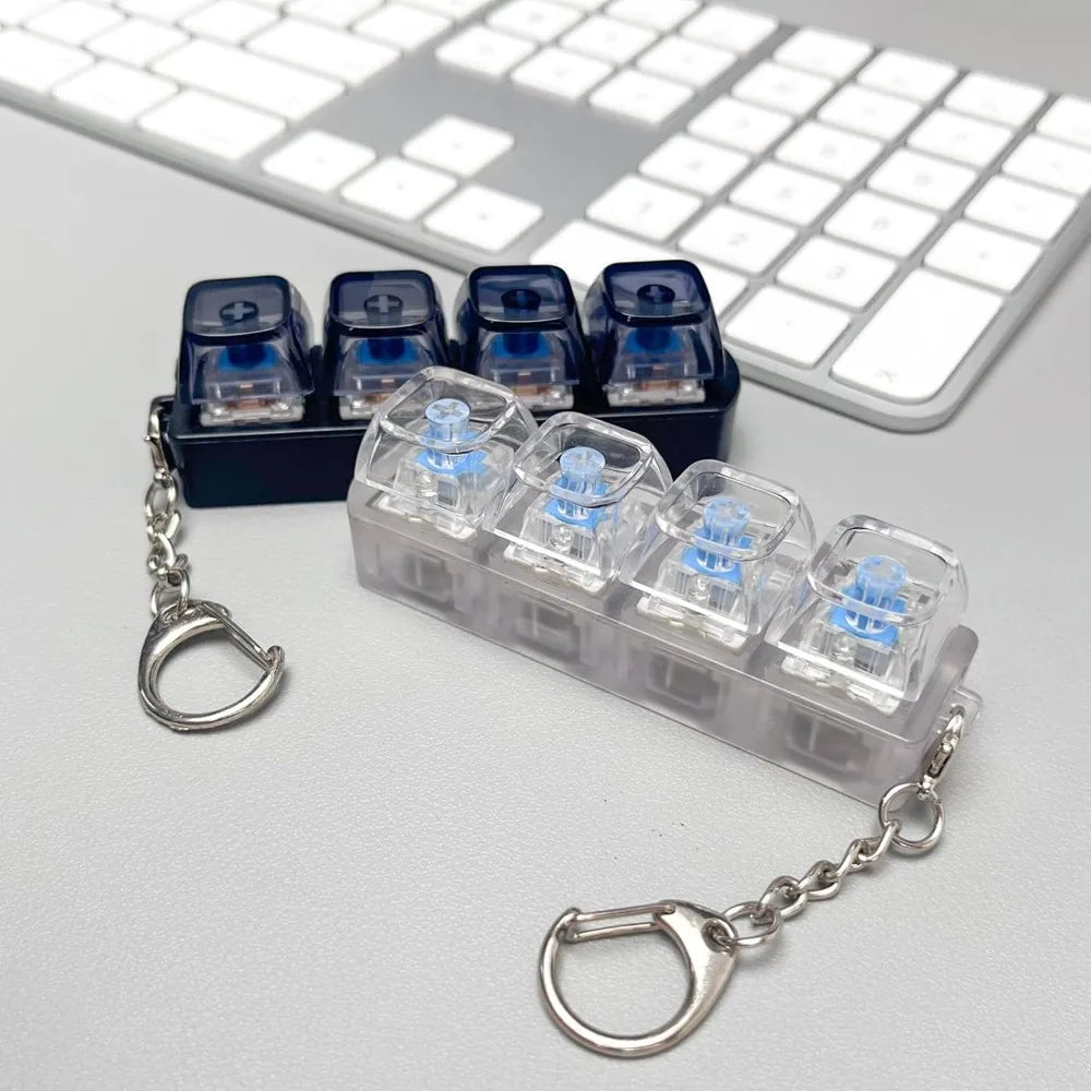 (2pcs)4 Key Clicker Fidget || Clear and Black Outline