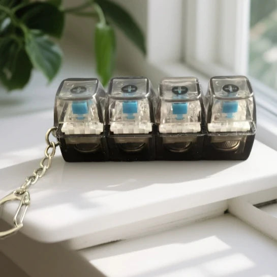 (2pcs)4 Key Clicker Fidget || Clear and Black Outline